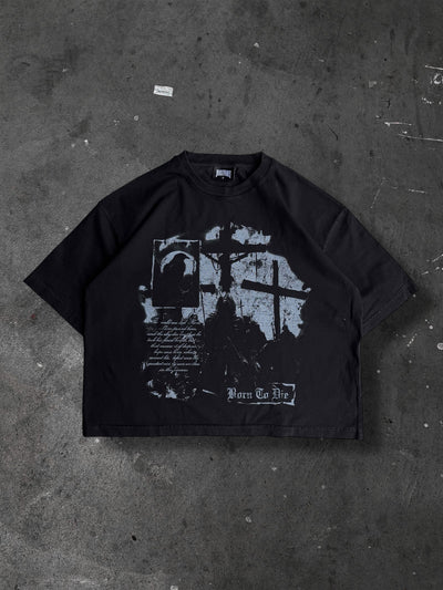 3 CROSSES CROPPED T-SHIRT