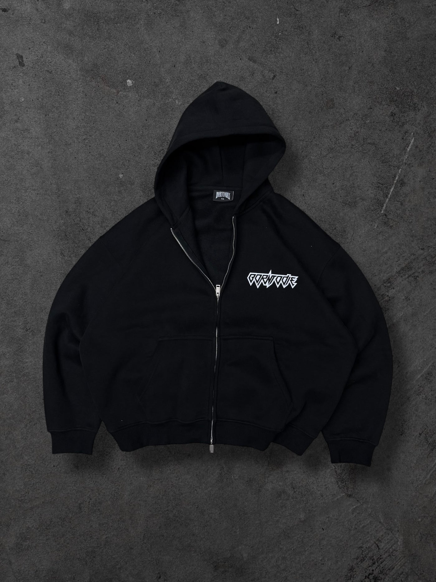 BLACK BOXY ZIP UP